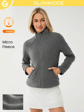 Jaqueta Fina De Fleece Polar Elástica e Slim-Fit